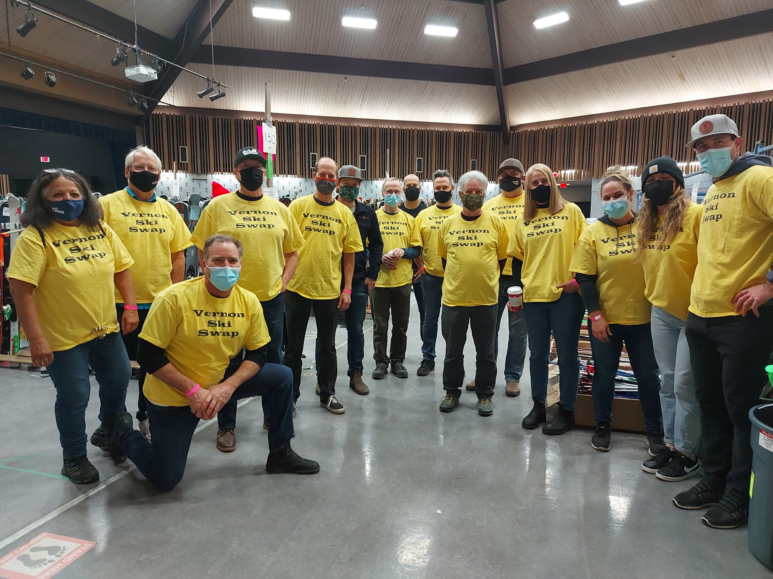 Ski Swap Volunteers in Yellow Shirts